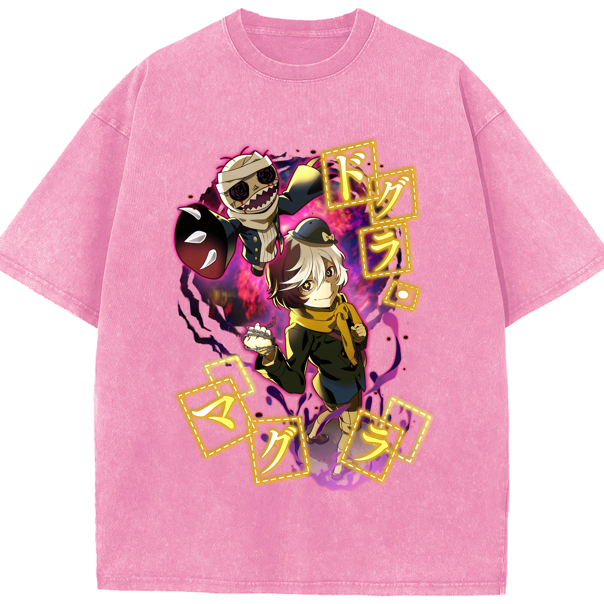 （画像用） 文豪ストレイドッグス Bungo Stray Dogs 綿100% ヴィンテージ風 半袖Tシャツ（フロントプリント）
